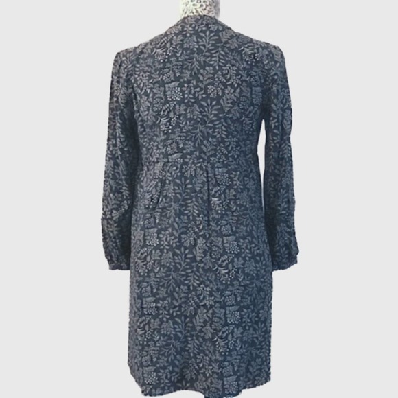 Old Navy Leaf Split Neck Long Sleeve Shirt Dress Gray & White, EUC -Size XS - Picture 3 of 10